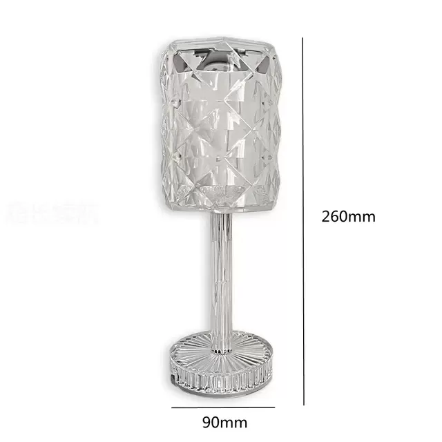مصباح كريستال بقاعدة طويلة شفاف 2