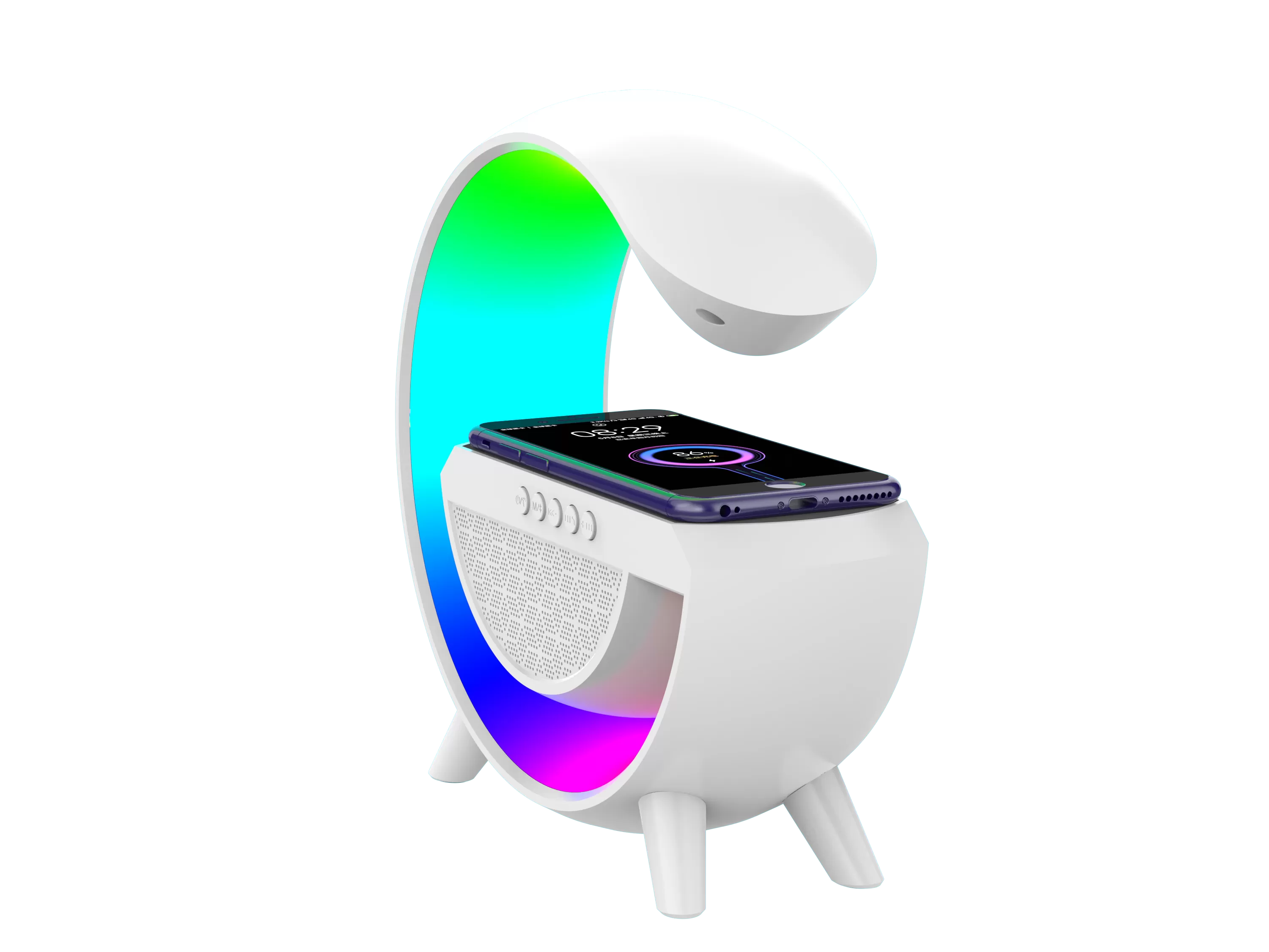 عرض القطعتين مكبر الصوت مع شاحن لاسلكي 2