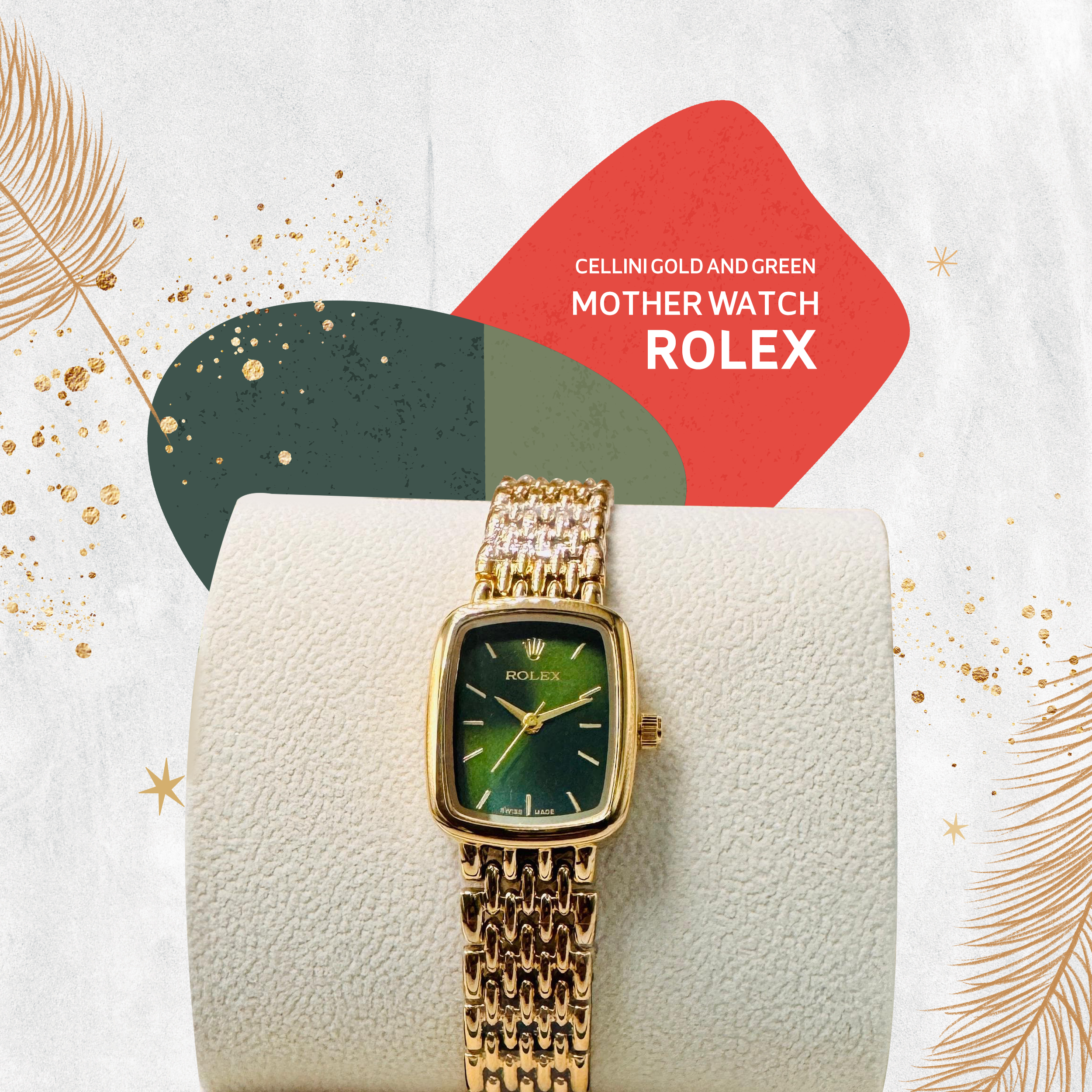 Rolex cellini جولد و اخضر