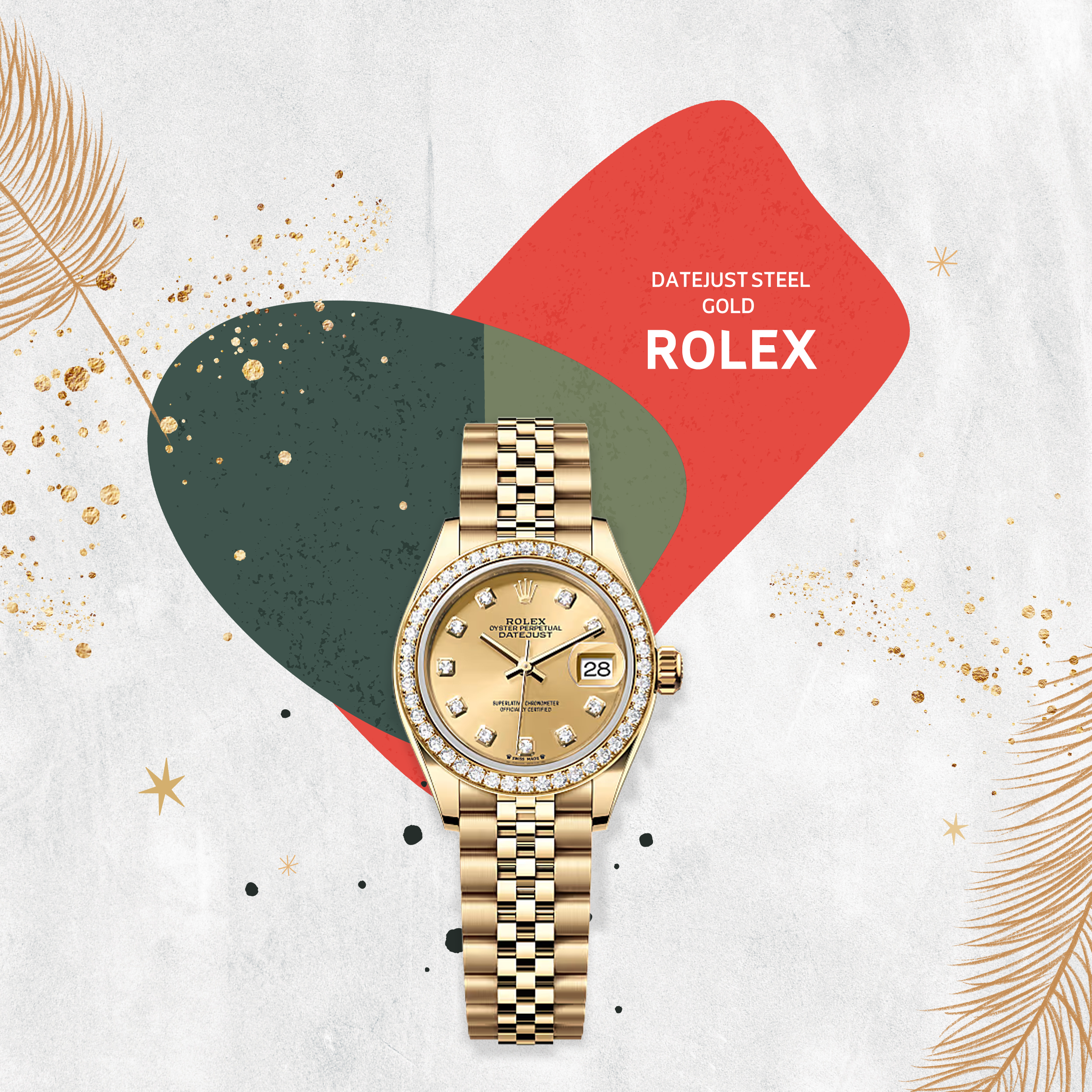 Rolex datejust جولد ستيل (31mm)