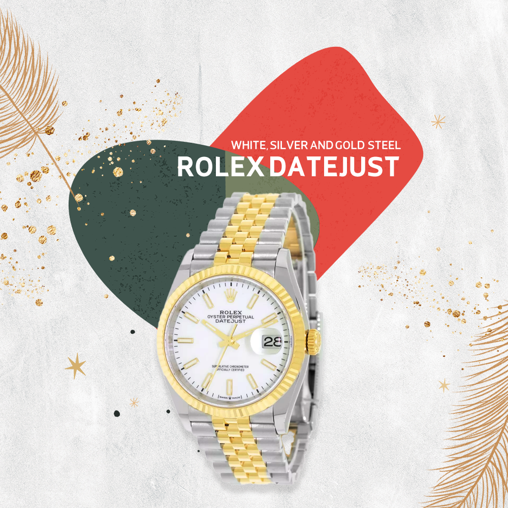 ستيل Rolex جولد و سيلفر و وايت