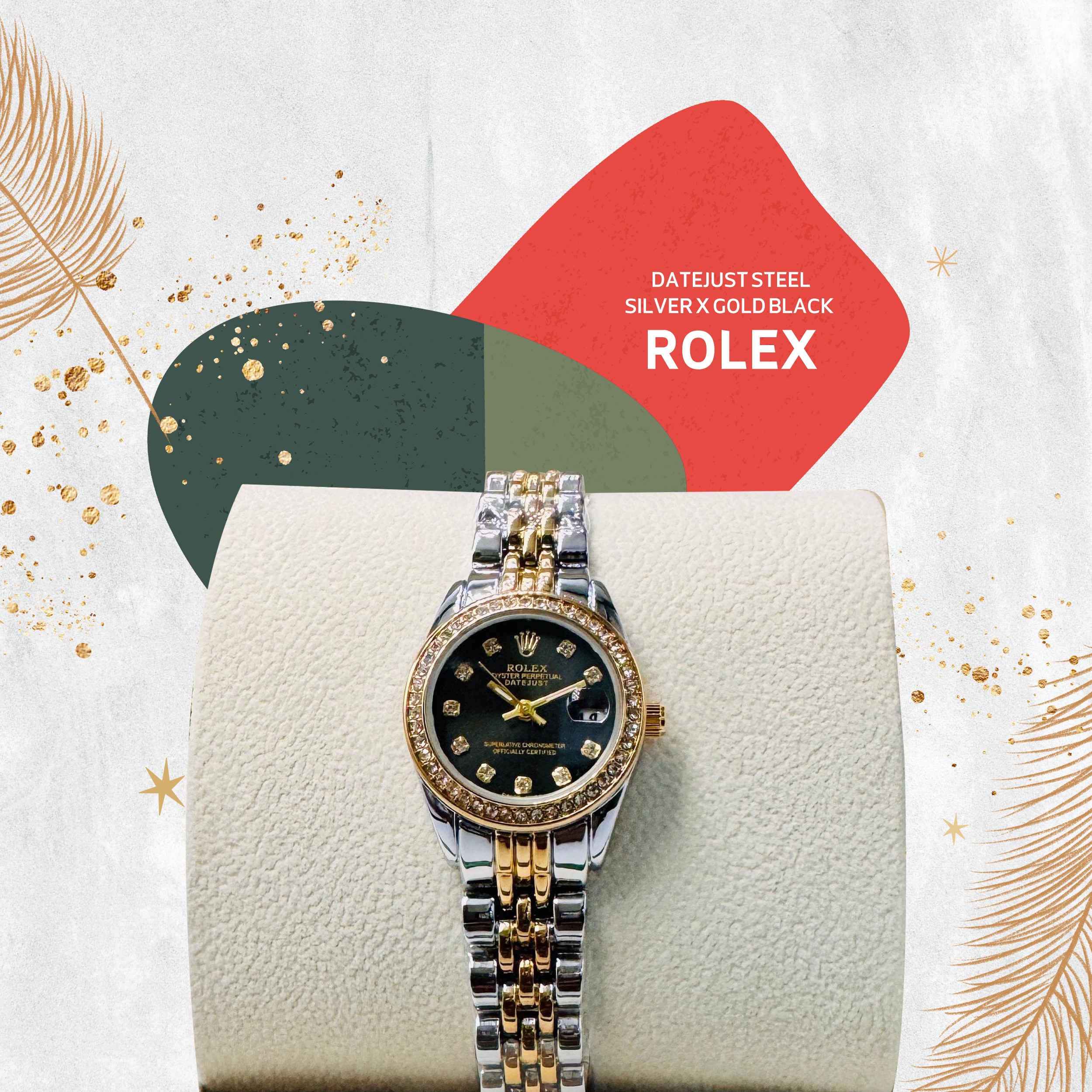 ستيل Rolex سيلفر و جولد  (31mm) + البوكس الأصلي...