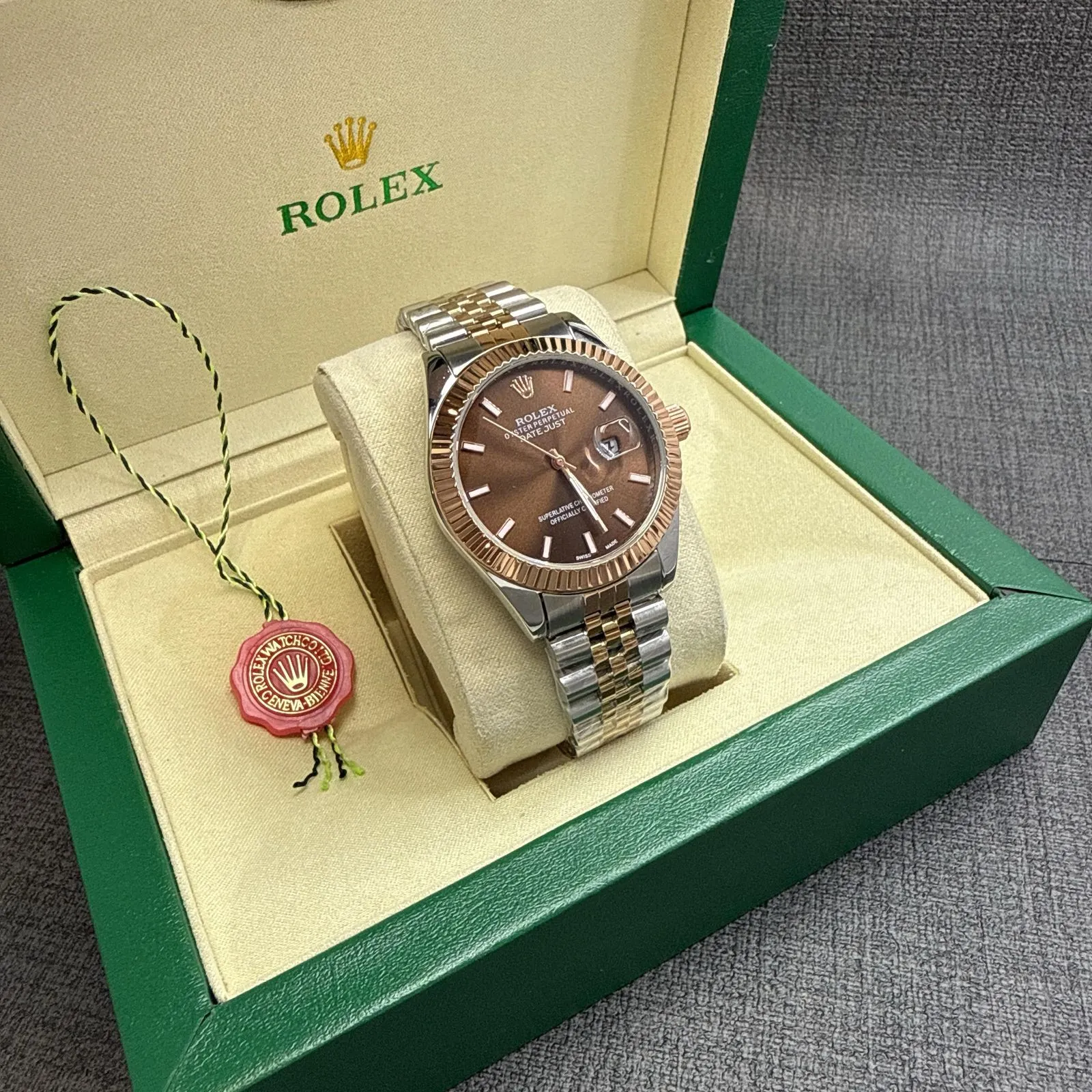 Rolex Datejust Brown silver