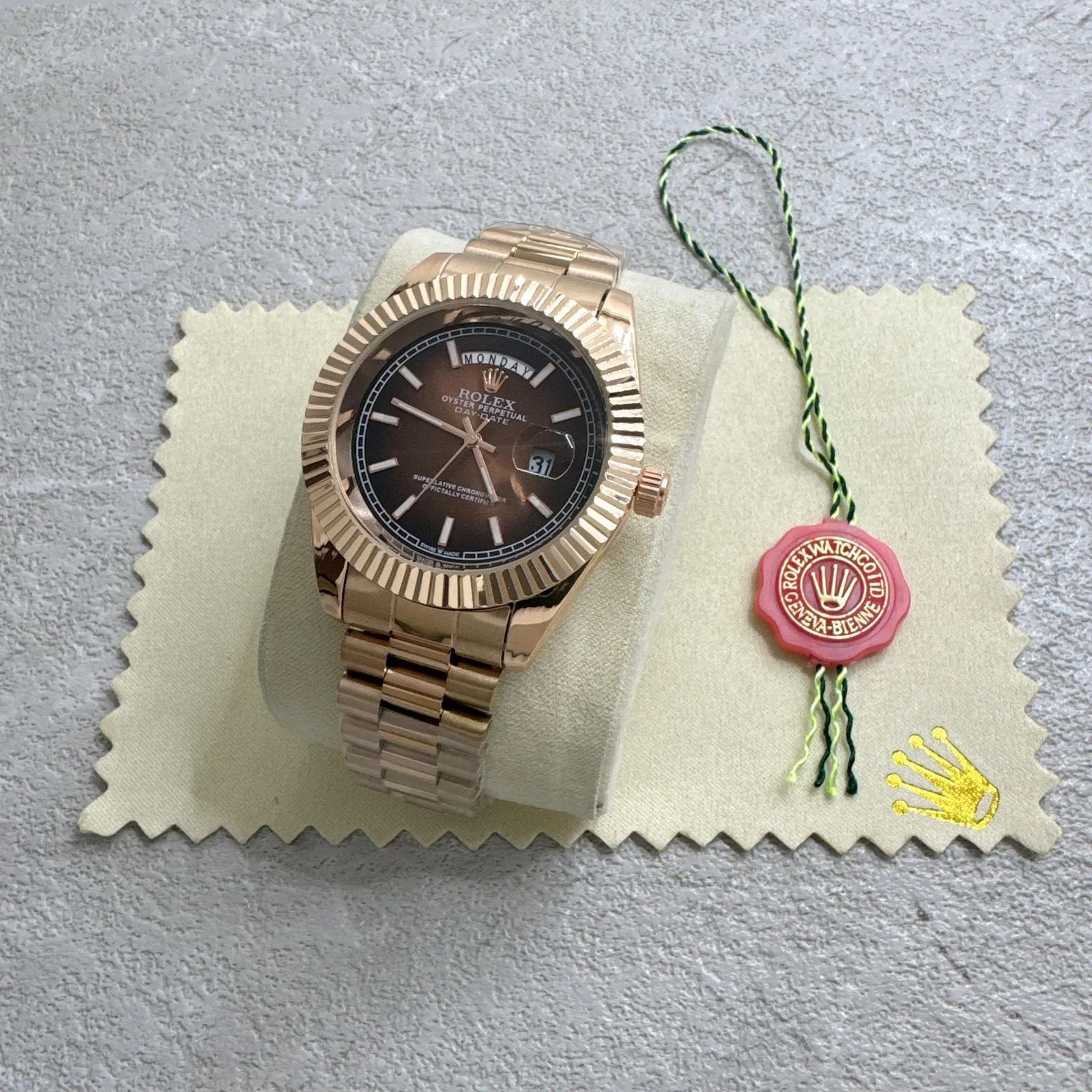 Rolex Daydate rose gold-brown 41mm