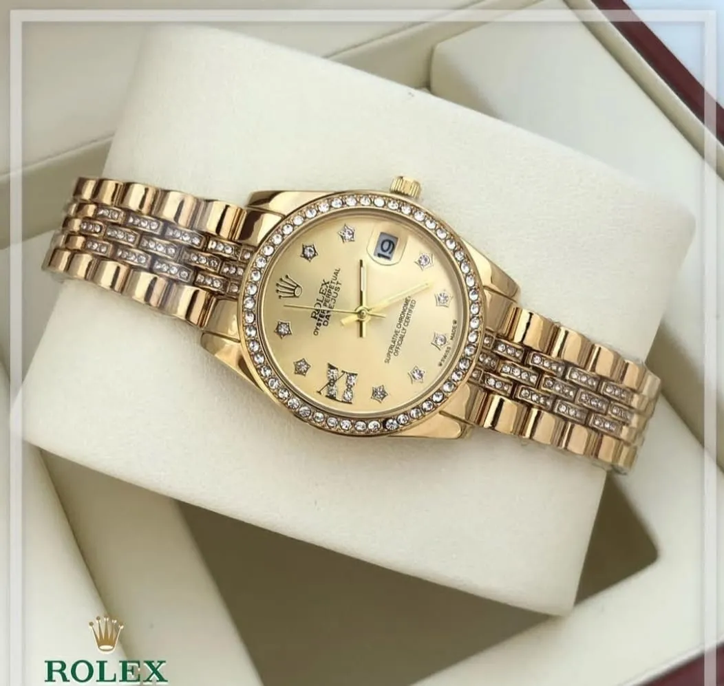ساعة رولكس ذهبي نسائي مميزة 2