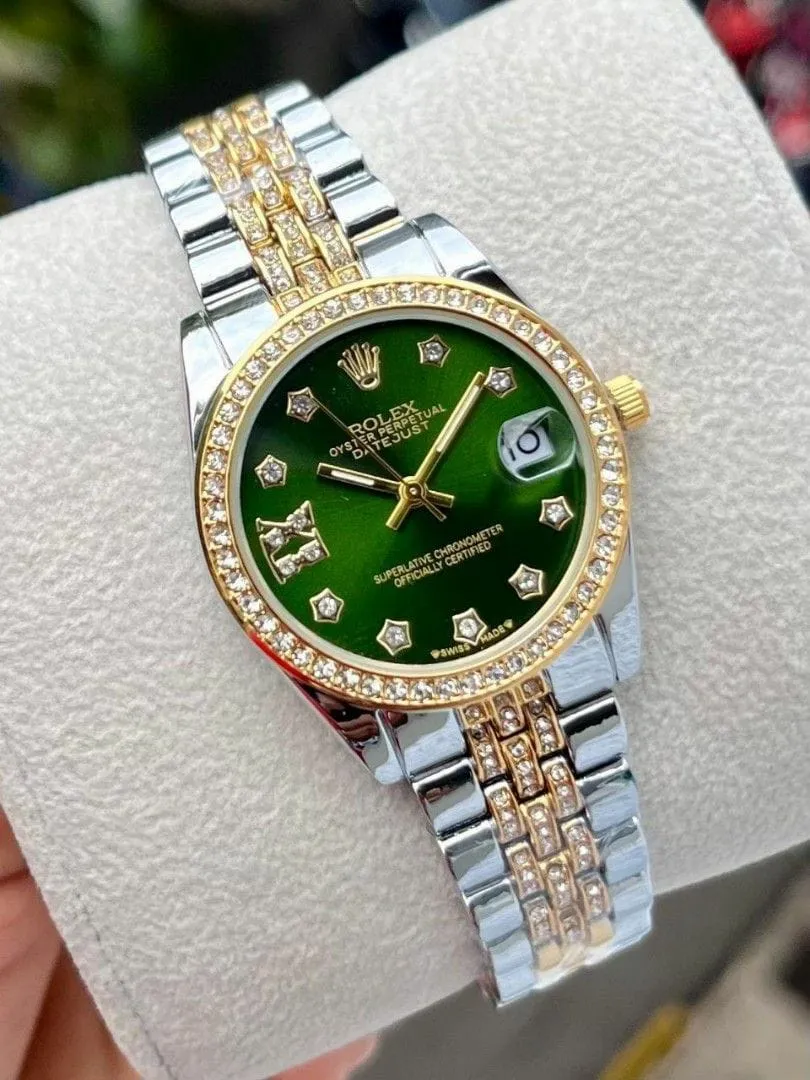 ساعة رولكس نسائي مينا أخضر