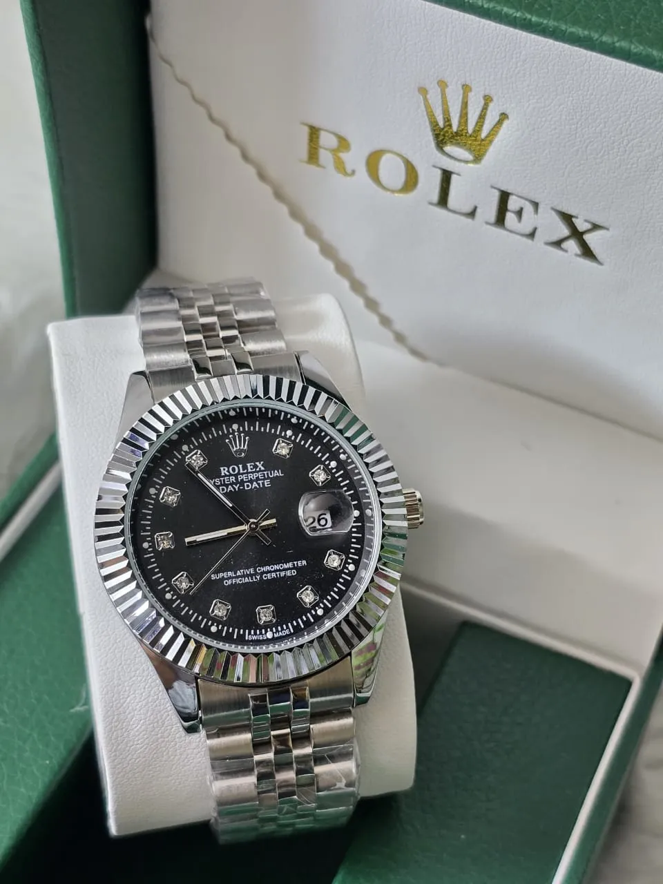 ساعة رولكس اويستر سيلفر مينا اسود...