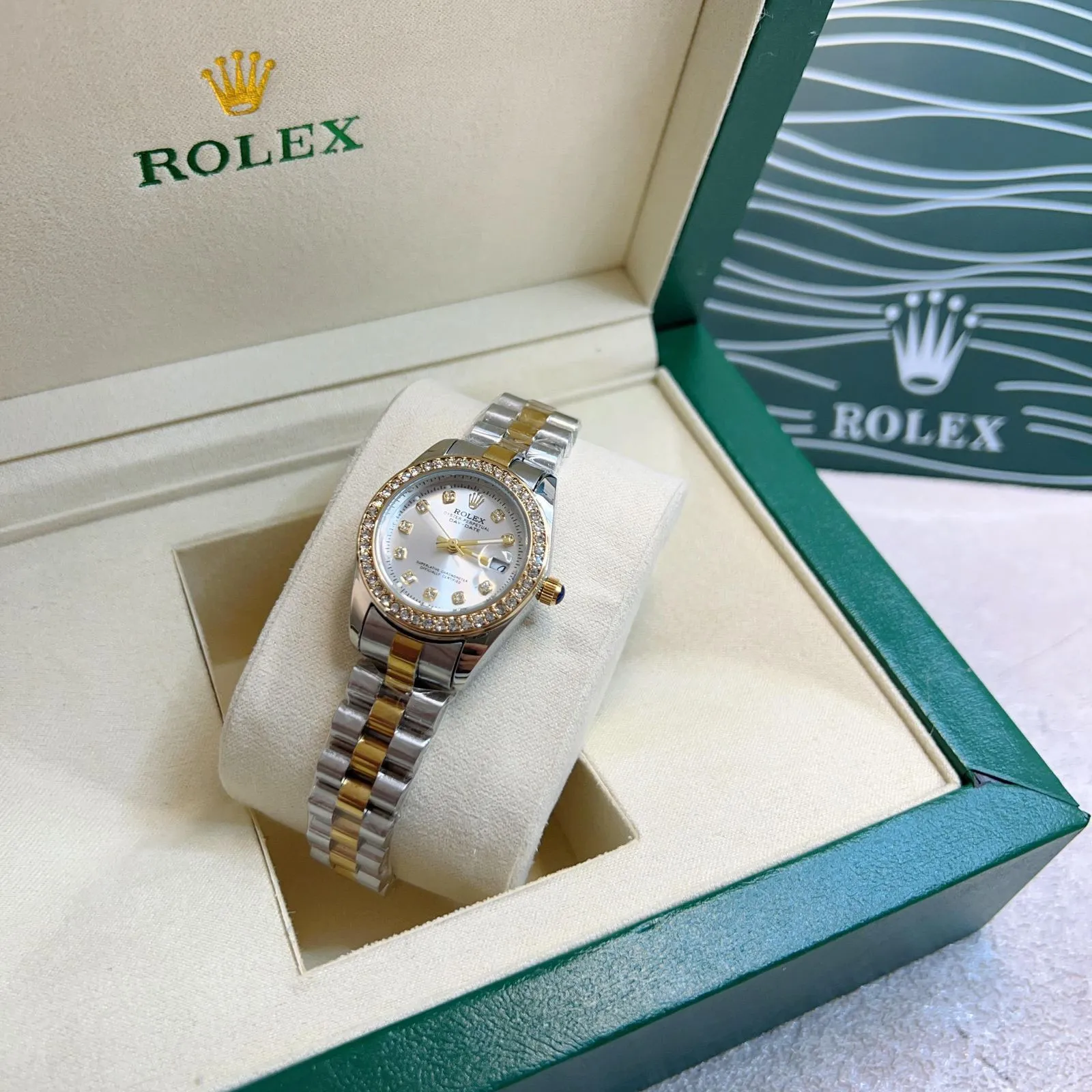 ساعة رولكس ديت جاست سيلفر*جولد...