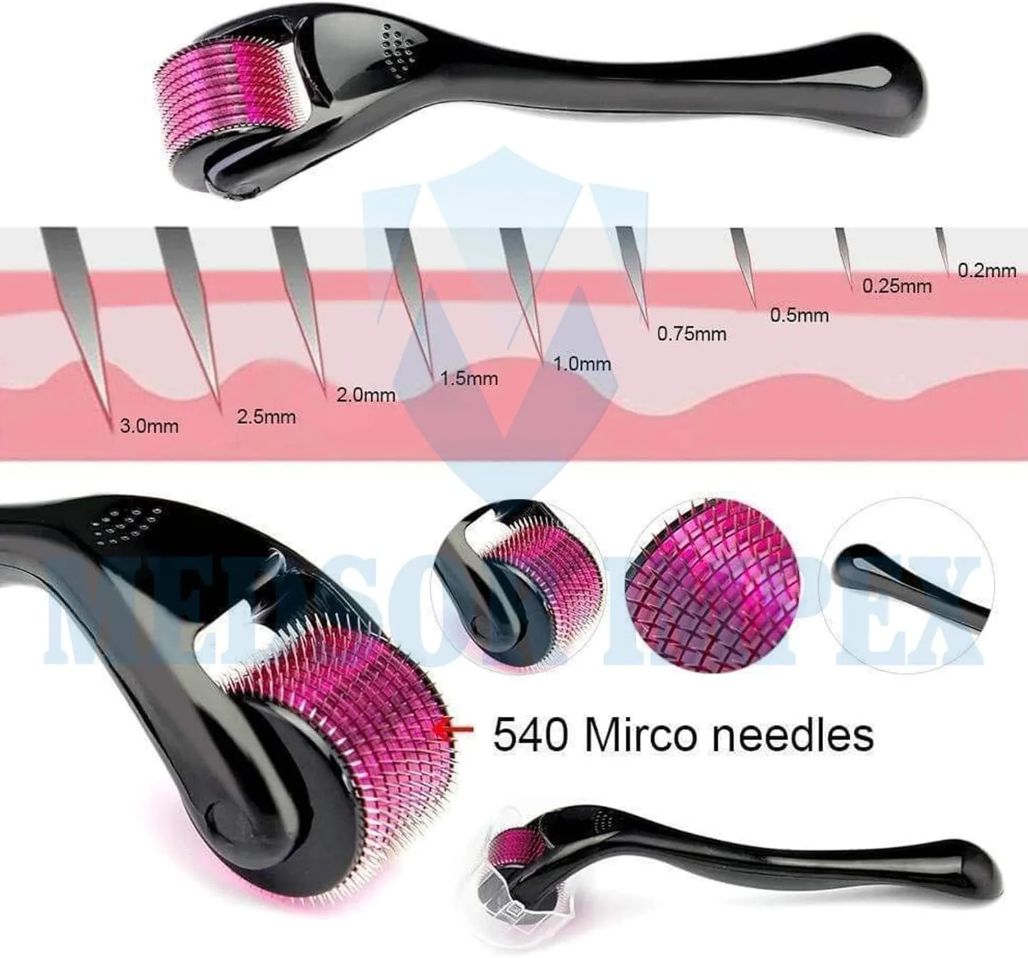 ديرما رولر 540 إبرة لتحفيز الكولاجين وتجديد البشرة...