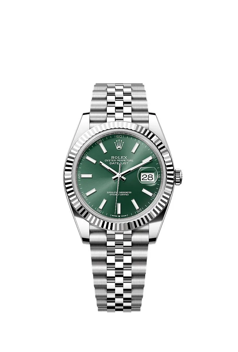 Rolex datejust mint green copy 1  automatic 41mm