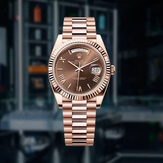 Rolex day - date rose gold chocolate copy 1