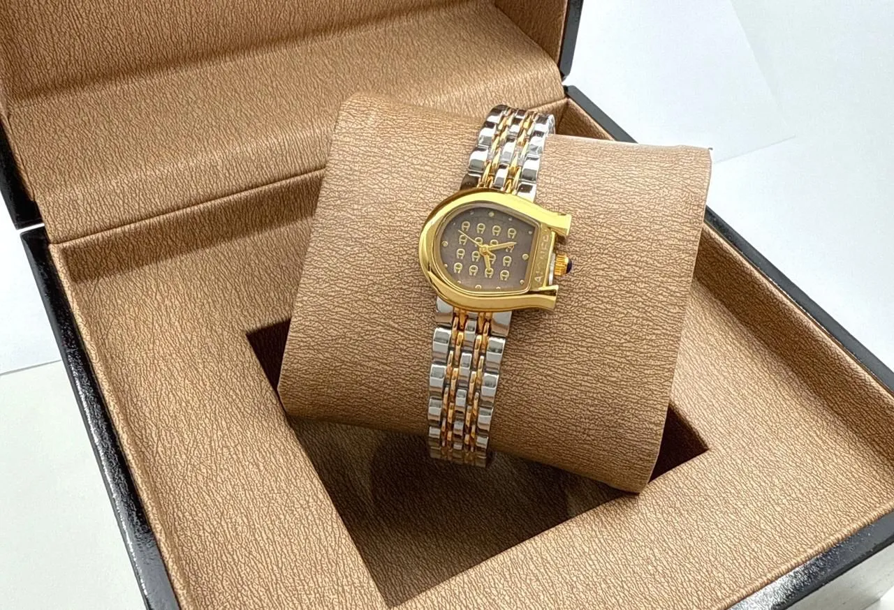 Aigner watch 1 silver*gold مينا بني
