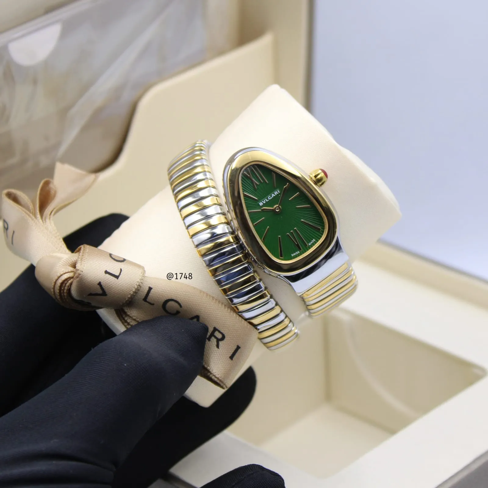 Bvlgari Serpenti (Silver&gold&green) Ladies Watch